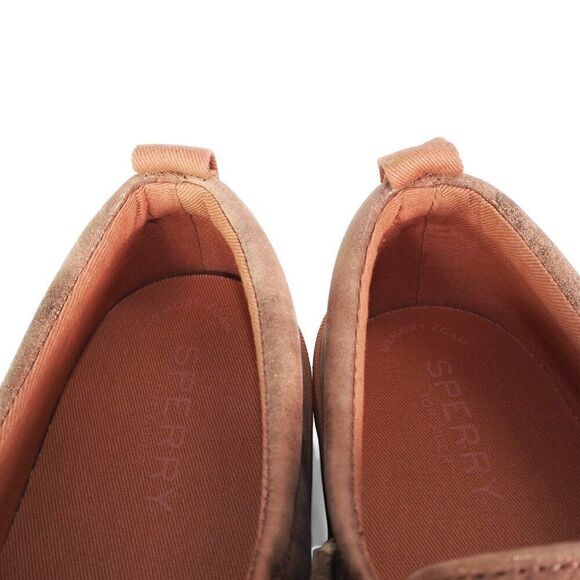 Sperry Crest Vibe Shimmer Metallic Leather Sneakers "Rose" STS87914 Women's 9 - Picture 11 of 11